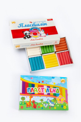 Пластилін 6 кольорів, 110 г